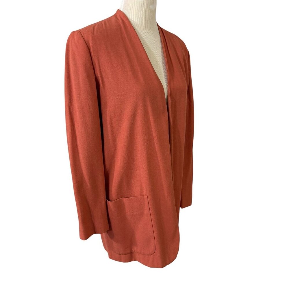 Byblos Made in Italy Lined Orange Blazer Jacket Size 40 US Size 6 Vintage 1990s
